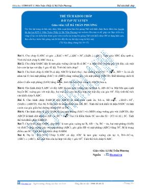 Bài tập tự luyện Thể tích khối chóp